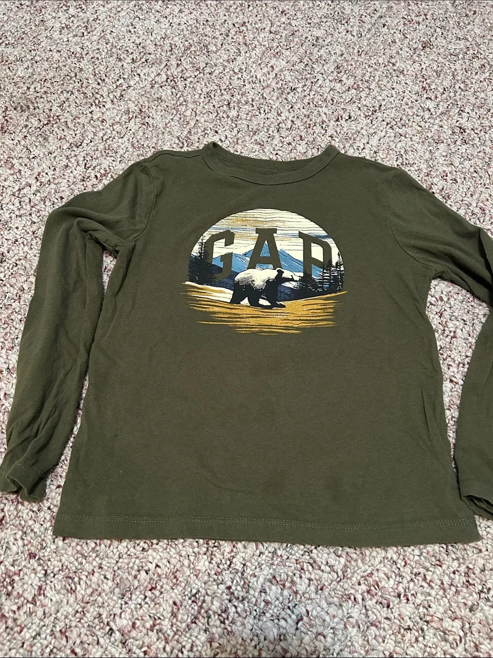 GAP Kids Tees Set - Dark Green and Olive Graphic Shirts